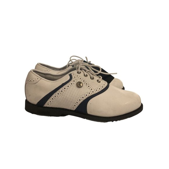 Ashworth Women's size 6.5M White Navy Leather Spikeless Golf Shoes NWT - Picture 5 of 9